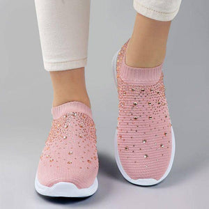 Libiyi Women's Crystal Breathable Slip-On Walking Shoes - Libiyi