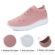 Cargar imagen en el visor de la galería, Libiyi Women&#39;s Crystal Breathable Slip-On Walking Shoes - Libiyi