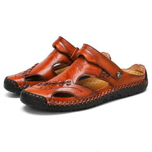 Cargar imagen en el visor de la galería, Libiyi Men&#39;s Casual Breathable Handmade Leather Sandals - Libiyi