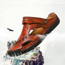 Cargar imagen en el visor de la galería, Libiyi Men&#39;s Casual Breathable Handmade Leather Sandals - Libiyi