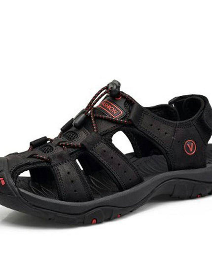 Libiyi Men's Outdoor Leather Toe Cap Sandals - Libiyi