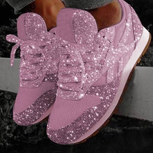 Load image into Gallery viewer, Libiyi Women Sparkle Lace-up Sneakers - Libiyi