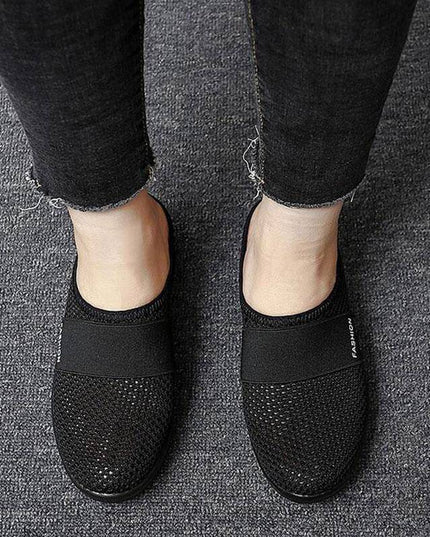 Libiyi Women Daily Fly Knit Fabric Summer Air Cushion Mule Slippers - Libiyi