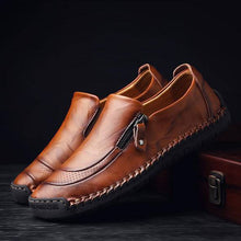 Cargar imagen en el visor de la galería, Libiyi Men Hand Stitching Zipper Slip-ons Leather Shoes - Libiyi