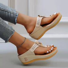 Cargar imagen en el visor de la galería, Libiyi Ladies Flip Flop Wedge slippers - Libiyi