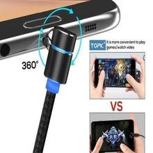 Cargar imagen en el visor de la galería, 3 in 1 360° Magnetic Charging Cable for Huawei iPhone Samsung - Libiyi