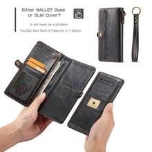 Carregar imagem no visualizador da galeria, Samsung  Wallet Magnetic Case With Wrist Strap Detachable 2 in 1 Back Cover - Libiyi
