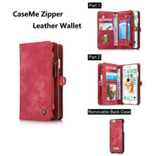 Cargar imagen en el visor de la galería, Zipper Wallet Magnetic Case Detachable 2 in 1 Cover For iPhone - Libiyi