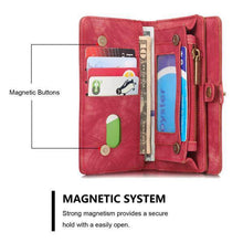 Cargar imagen en el visor de la galería, Zipper Wallet Magnetic Case Detachable 2 in 1 Cover For iPhone - Libiyi