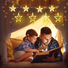 Load image into Gallery viewer, LED Star Curtain Lights 12 Stars 8 Modes Christmas String Lights - Libiyi