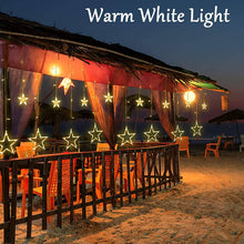 Cargar imagen en el visor de la galería, LED Star Curtain Lights 12 Stars 8 Modes Christmas String Lights - Libiyi