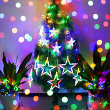 Cargar imagen en el visor de la galería, LED Star Curtain Lights 12 Stars 8 Modes Christmas String Lights - Libiyi