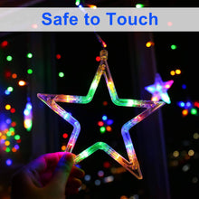 Load image into Gallery viewer, LED Star Curtain Lights 12 Stars 8 Modes Christmas String Lights - Libiyi