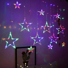Carregar imagem no visualizador da galeria, LED Star Curtain Lights 12 Stars 8 Modes Christmas String Lights - Libiyi
