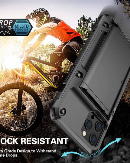 Armor Slide Military Grade Wallet Shockproof Case for iPhone 12 Series - Libiyi