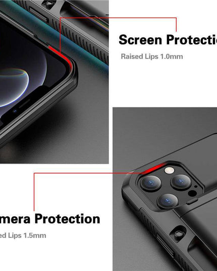 Armor Slide Military Grade Wallet Shockproof Case for iPhone 12 Series - Libiyi